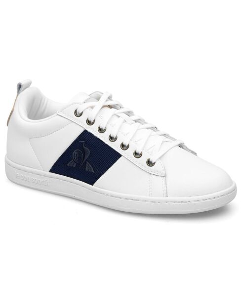 Baskets en Cuir Courtclassic blanc/bleu marine
