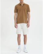 Polo en Coton bio Regular Fit imprimé fantaisie marron clair