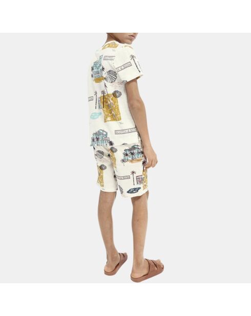 Camiseta multicolor con estampado veraniego