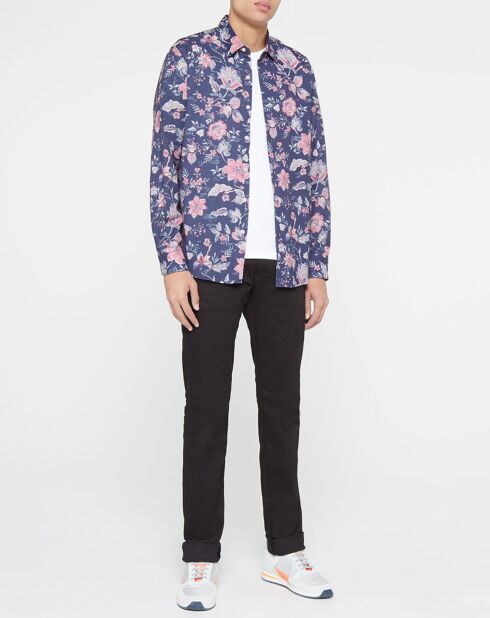 Regular-Fit-Hemd mit blauen Blumen