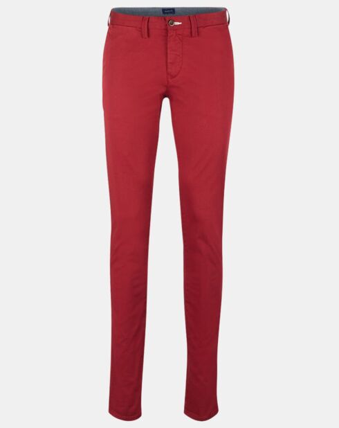 Pantalon chino ajusté rouge
