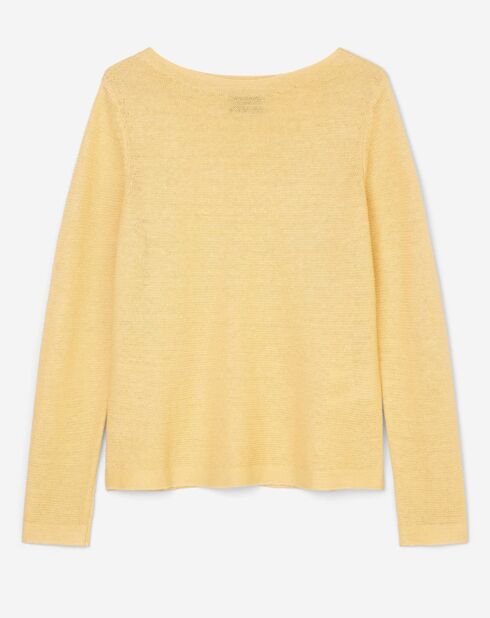 Pull maille 100% Lin jaune