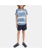 T-Shirt tie&die requin dos bleu clair
