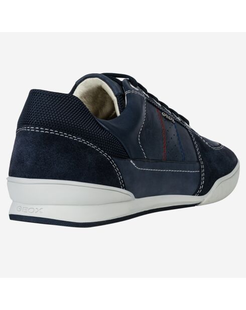 Baskets en Velours de Cuir & Cuir Kristof bleu marine