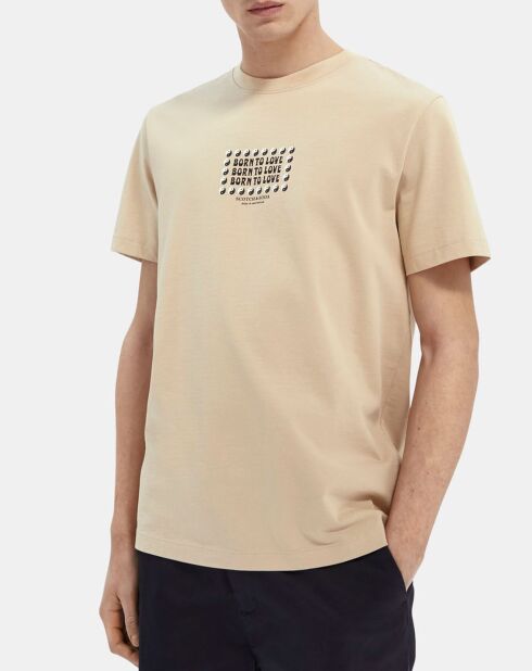 T-Shirt en Coton bio Born to Love beige