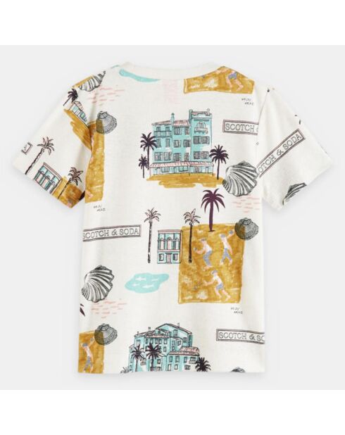 Camiseta multicolor con estampado veraniego