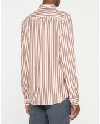 Chemise Regular Fit Baton à rayures blanc/marron