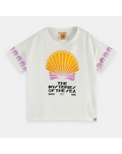 Weißes Muschel-T-Shirt