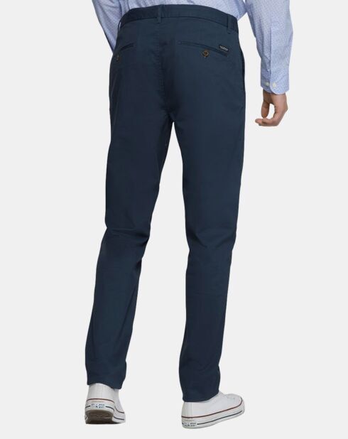 Pantalon chino Slim Fit Stuart uni stretch bleu nuit