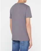 T-Shirt bande large gris