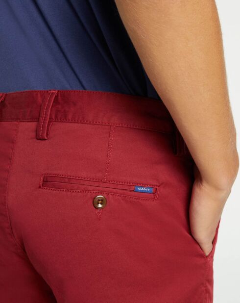 Pantalon chino ajusté rouge