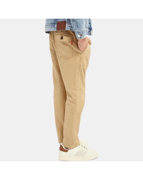 Pantalon chino en Lin & Coton marron clair