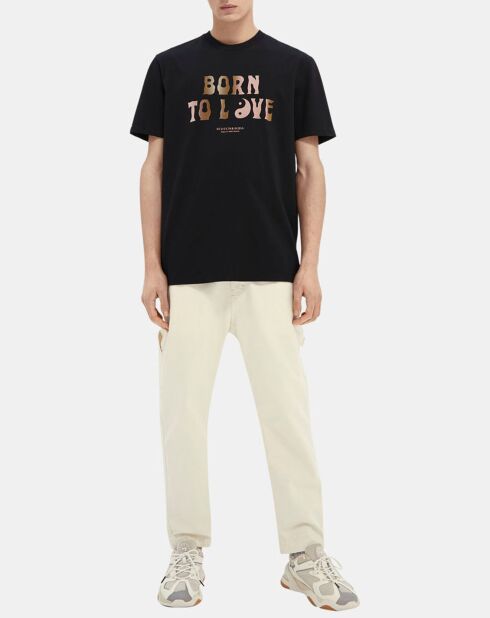 T-Shirt en Coton bio Born to Love noir