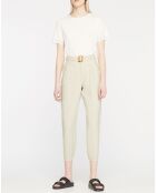 Pantalon droit avec ceinture Sophie beige