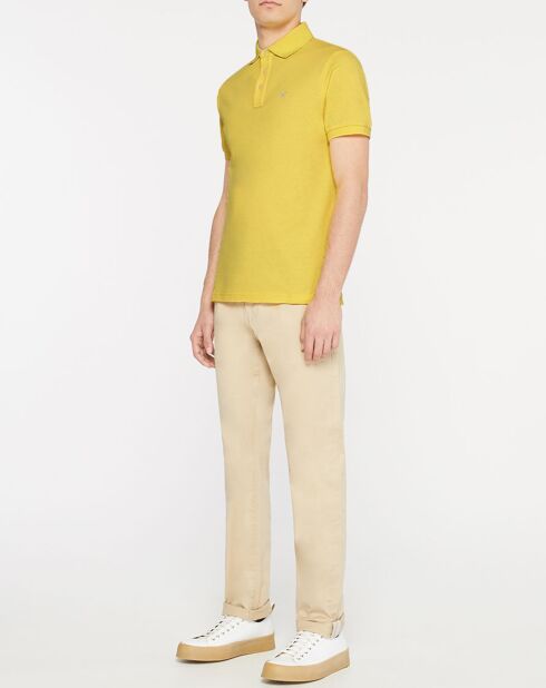 Polo uni jaune