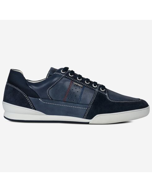 Baskets en Velours de Cuir & Cuir Kristof bleu marine