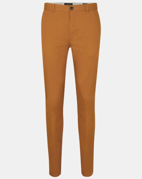 Pantalon chino en Coton Bio Slim Fit marron