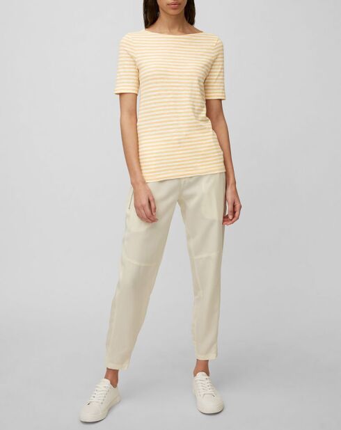 T-Shirt rayé jaune/blanc