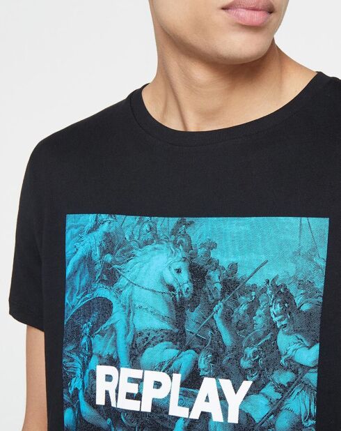 T-shirt nera Print war