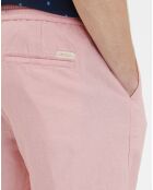 Bermuda en Coton bio & Lin Regular Fit élastique rose