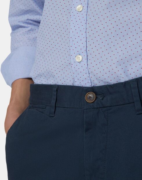 Pantalon chino Slim Fit Stuart uni stretch bleu nuit