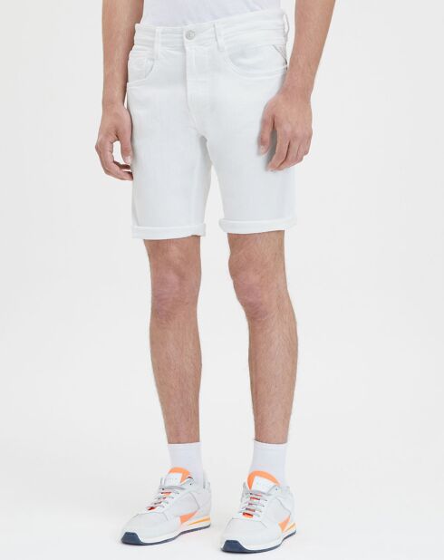 Anbass bull denim witte normale korte broek