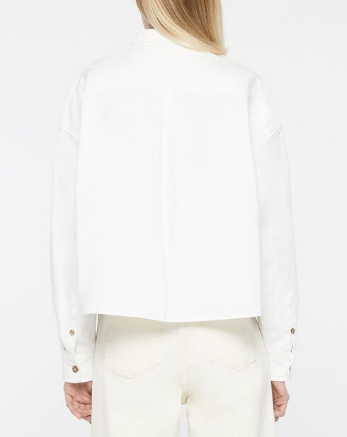 Chemise 100% Coton Bio cropped utility blanche