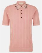 Polo Regular Fit en maille rétro rose