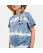 T-Shirt tie&die requin dos bleu clair