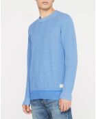 Pull Nid d'Abeille bleu clair