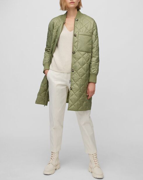 Manteau léger matelassé vert clair