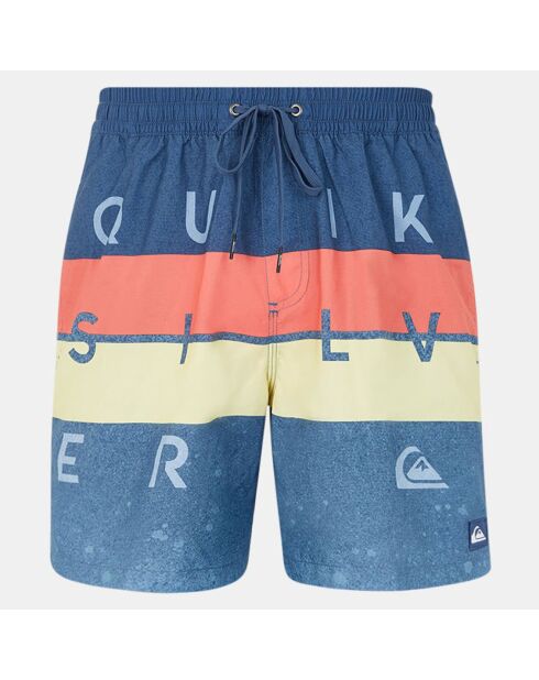 Short de Bain volley tricolore bleu/orange/jaune