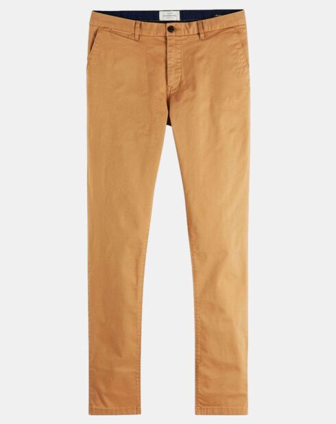 Pantalon chino Slim Fit Stuart uni stretch beige