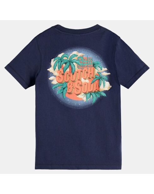 T-Shirt scotch palmier bleu marine
