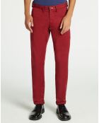 Pantalon chino ajusté rouge