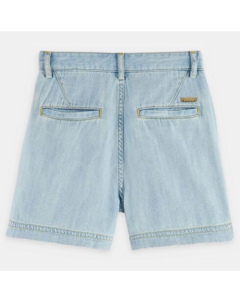 Short en Jean à pince bleu clair