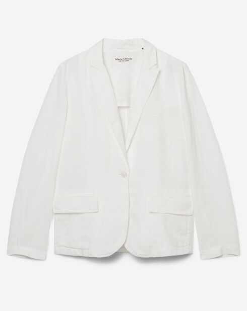 Blazer 100% Lin 1 bouton blanc