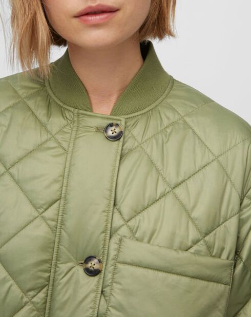 Manteau léger matelassé vert clair