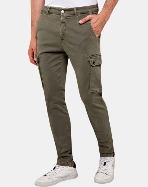 Pantalones cargo delgados Hyperflex de color caqui