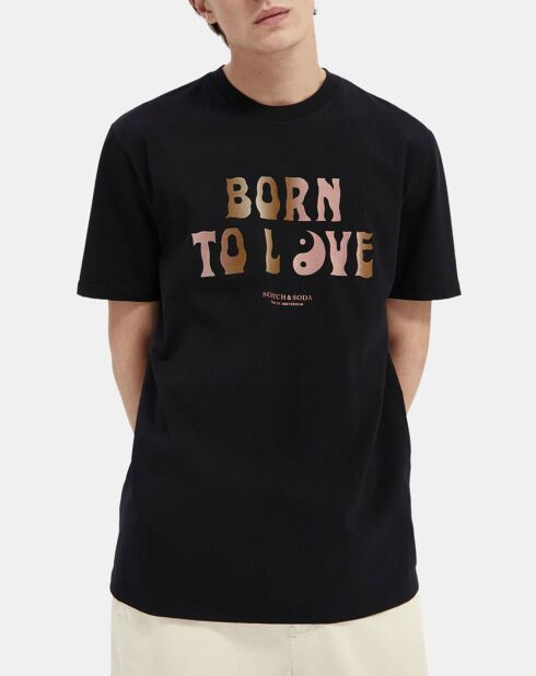 T-Shirt en Coton bio Born to Love noir