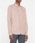 Chemise Regular Fit Baton à rayures blanc/marron
