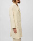 Manteau 100% Lin double boutonnage beige