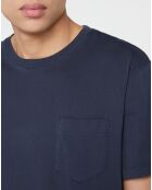 T-Shirt 100% Coton Bio pocket bleu marine