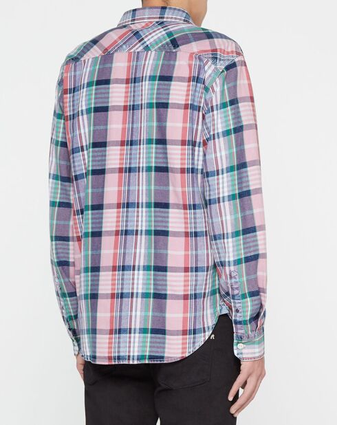 Camicia regular fit in tartan multicolore