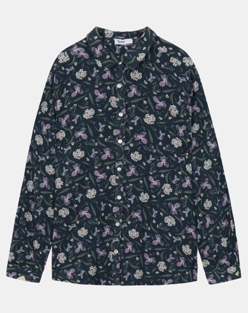 Chemise droite Lottie imprimée bleu marine