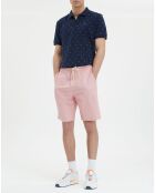 Bermuda en Coton bio & Lin Regular Fit élastique rose