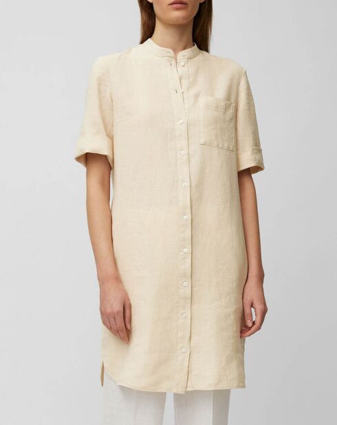 Tunique 100% Lin col mao beige