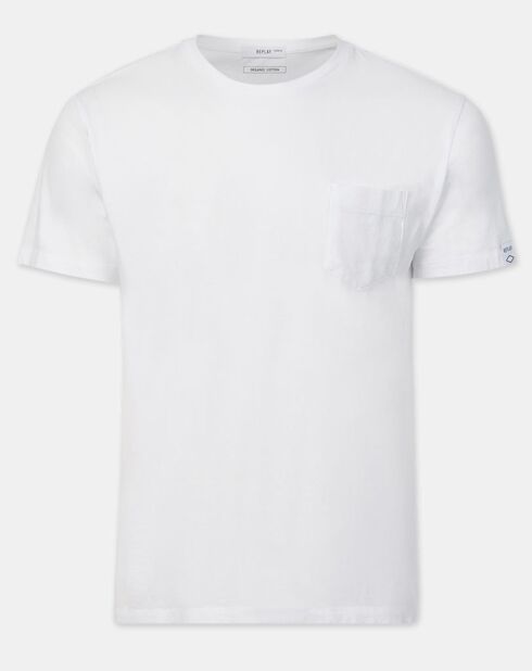 T-Shirt 100% Coton Bio pocket blanc