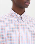 Chemise Regular Fit à carreaux corail