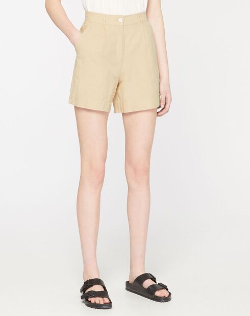 Shorts Cassie beige in misto lino